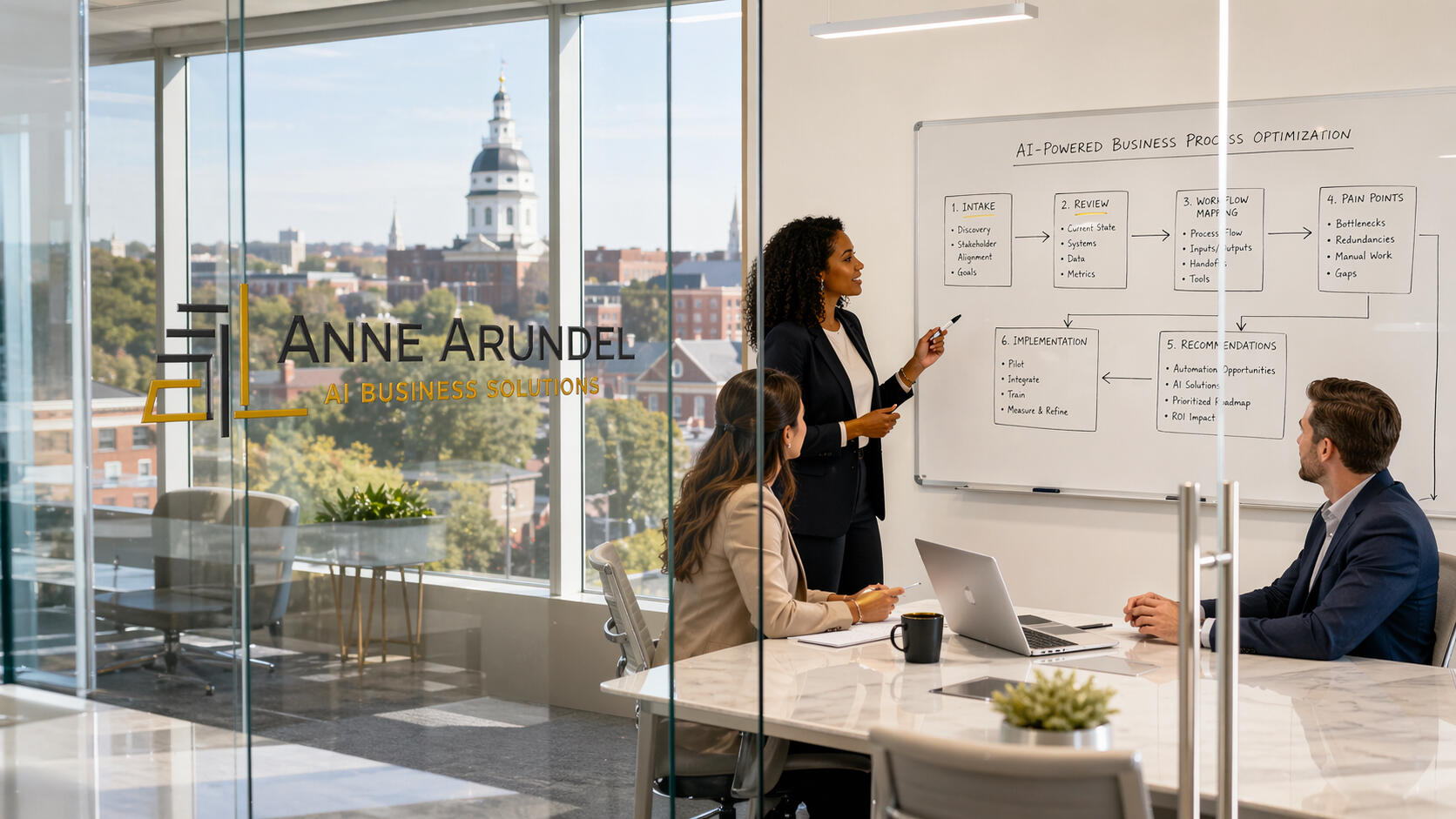 Conceptual image representing custom AI assistants supporting communication, intake, and administrative workflows