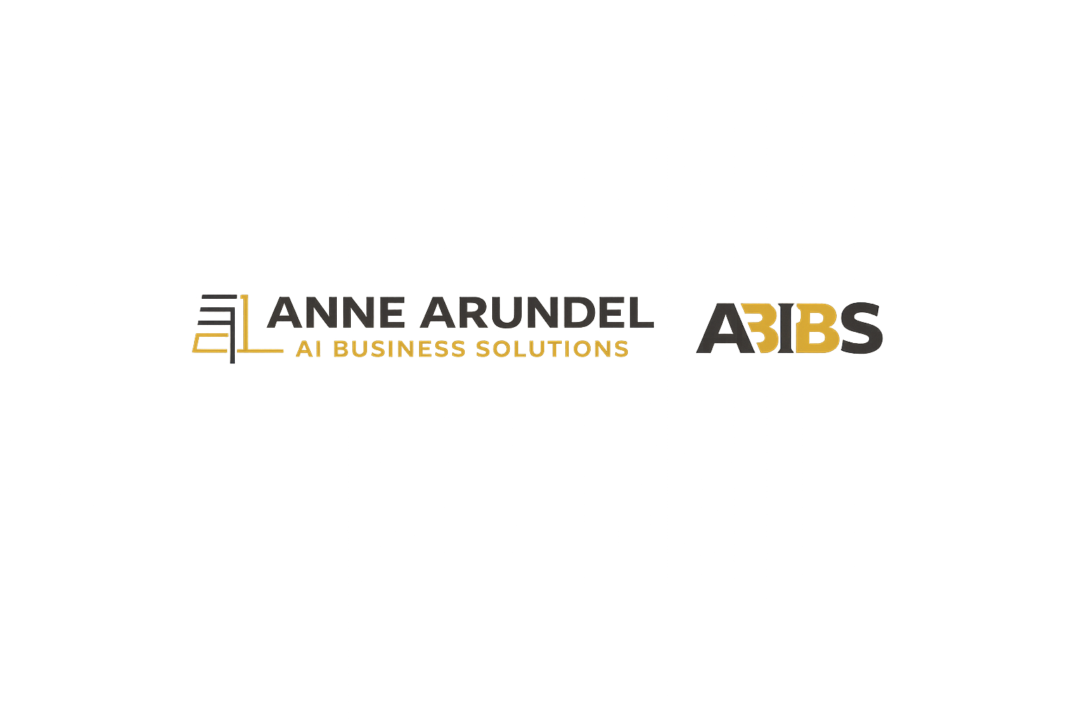 Logo for Anne Arundel AI Business Solutions featuring stylized column and text 'Anne Arundel AI Business Solutions' and 'A3BS'